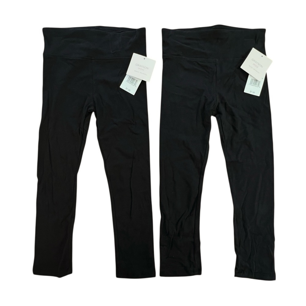 2 Pairs, Grayson Mini Kids Black Leggings, 5T - Picture 2 of 4